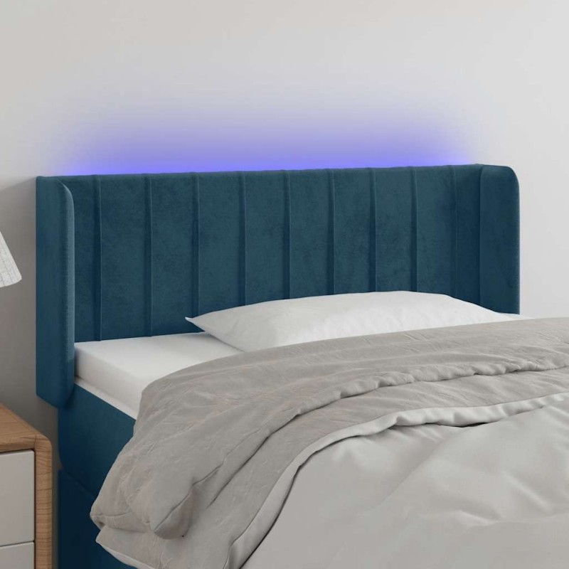 Tête de lit à LED Bleu foncé 93x16x78/88 cm Velours 582436582436