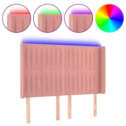 Tête de lit à LED Rose 147x16x118/128 cm Velours 582441582441