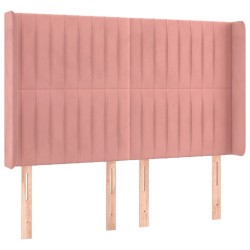 Tête de lit à LED Rose 147x16x118/128 cm Velours 582441582441