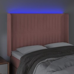 Tête de lit à LED Rose 147x16x118/128 cm Velours 582441582441