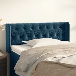 Tête de lit avec oreilles Bleu foncé 103x16x78/88 cm Velours 582442582442