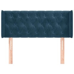 Tête de lit avec oreilles Bleu foncé 103x16x78/88 cm Velours 582442582442