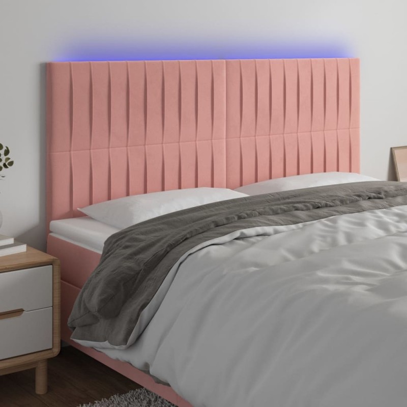 Tête de lit à LED Rose 180x5x118/128 cm Velours 582443582443