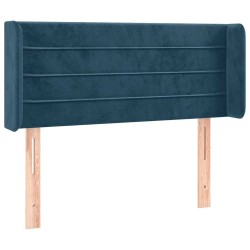 Tête de lit avec oreilles Bleu foncé 103x16x78/88 cm Velours 582444582444