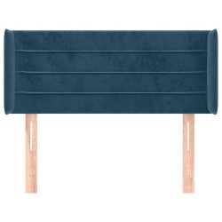 Tête de lit avec oreilles Bleu foncé 103x16x78/88 cm Velours 582444582444