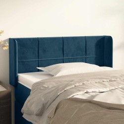 Tête de lit avec oreilles Bleu foncé 103x16x78/88 cm Velours 582446582446