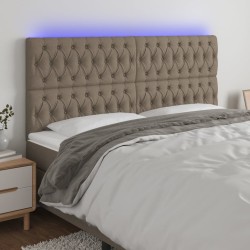Tête de lit à LED Taupe 200x7x118/128 cm Tissu 582449582449