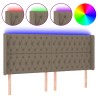 Tête de lit à LED Taupe 203x16x118/128 cm Tissu 582450582450
