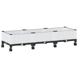Jardinière avec Roues Blanc 120 x 40 x 33 cm PP 582458582458
