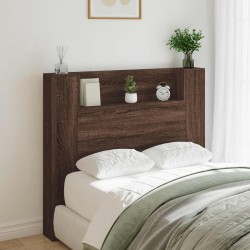 Tête de lit de rangement avec LED Chêne brun Bois d'ingénierie 582461582461