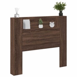 Tête de lit de rangement avec LED Chêne brun Bois d'ingénierie 582461582461