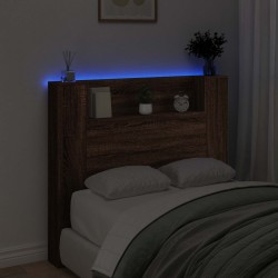 Tête de lit de rangement avec LED Chêne brun Bois d'ingénierie 582461582461