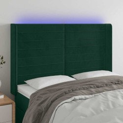Tête de lit à LED Vert foncé 147x16x118/128 cm Velours 582468582468
