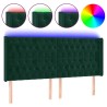 Tête de lit à LED Vert foncé 183x16x118/128 cm Velours  582473582473