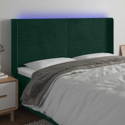 Tête de lit à LED Vert foncé 183x16x118/128 cm Velours 582474582474