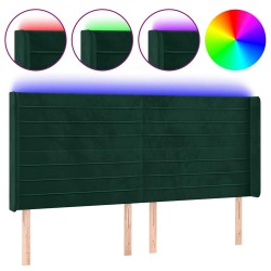 Tête de lit à LED Vert foncé 183x16x118/128 cm Velours 582474582474