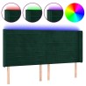 Tête de lit à LED Vert foncé 183x16x118/128 cm Velours 582474582474