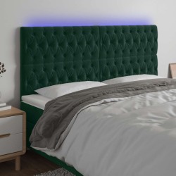 Tête de lit à LED Vert foncé 180x7x118/128 cm Velours 582475582475
