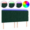 Tête de lit à LED Vert foncé 180x7x118/128 cm Velours 582475582475