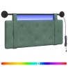 Tête de lit suspendue Avec lumière LED Vert Mer Velours 582485582485