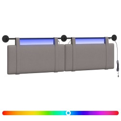 Tête de lit suspendue Avec lumière LED Taupe Tissu 582486582486