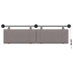 Tête de lit suspendue Avec lumière LED Taupe Tissu 582486582486