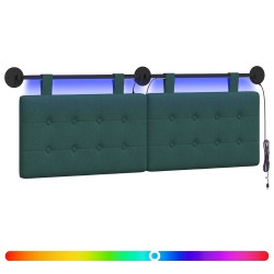 Tête de lit suspendue Avec lumière LED Vert foncé Tissu 582488582488