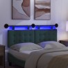 Tête de lit suspendue Avec lumière LED Vert foncé Tissu 582488582488