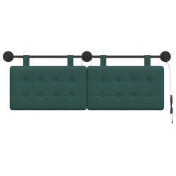 Tête de lit suspendue Avec lumière LED Vert foncé Tissu 582488582488