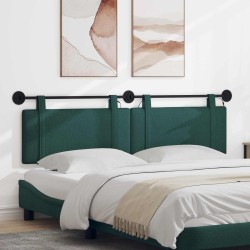 Tête de lit suspendue Avec lumière LED Vert foncé Tissu 582489582489