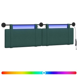 Tête de lit suspendue Avec lumière LED Vert foncé Tissu 582489582489