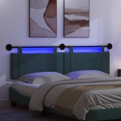 Tête de lit suspendue Avec lumière LED Vert foncé Tissu 582489582489