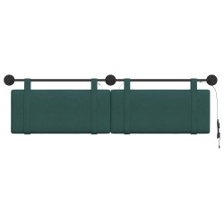 Tête de lit suspendue Avec lumière LED Vert foncé Tissu 582489582489
