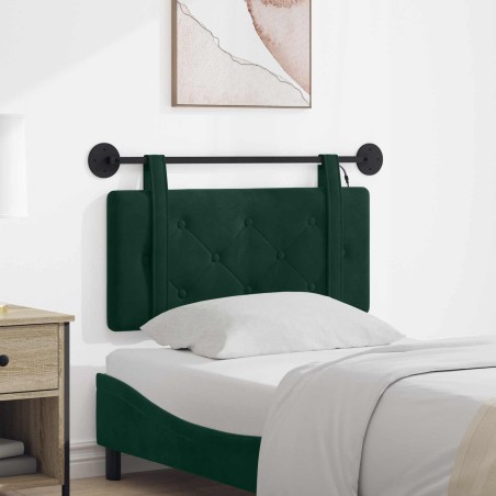 Tête de lit suspendue Avec lumière LED Vert foncé Velours 582490582490