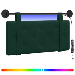 Tête de lit suspendue Avec lumière LED Vert foncé Velours 582490582490