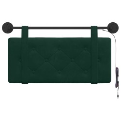 Tête de lit suspendue Avec lumière LED Vert foncé Velours 582490582490