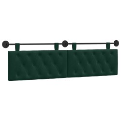 Tête de lit suspendue Avec lumière LED Vert foncé Velours 582491582491