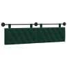 Tête de lit suspendue Avec lumière LED Vert foncé Velours 582491582491