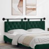 Tête de lit suspendue Avec lumière LED Vert foncé Velours 582492582492