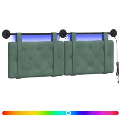 Tête de lit suspendue Avec lumière LED Vert Mer Velours 582493582493