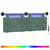 Tête de lit suspendue Avec lumière LED Vert Mer Velours 582493582493