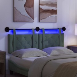 Tête de lit suspendue Avec lumière LED Vert Mer Velours 582493582493