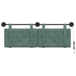 Tête de lit suspendue Avec lumière LED Vert Mer Velours 582493582493