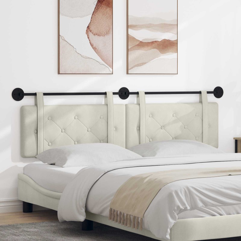 Tête de lit suspendue Crème Velours 582508582508
