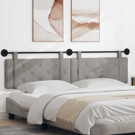 Tête de lit suspendue Gris clair Velours 582512582512