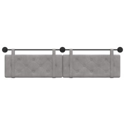 Tête de lit suspendue Gris clair Velours 582512582512