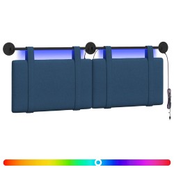 Tête de lit suspendue Avec lumière LED Bleu Tissu 582515582515