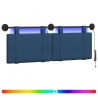 Tête de lit suspendue Avec lumière LED Bleu Tissu 582515582515