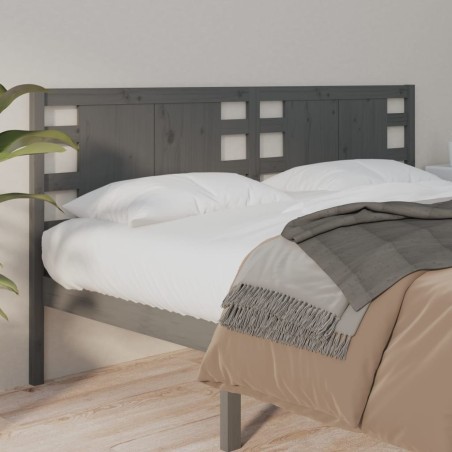 Tête de lit Gris 126x4x100 cm Bois massif de pin 582519582519