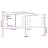 Tête de lit Gris 126x4x100 cm Bois massif de pin 582519582519